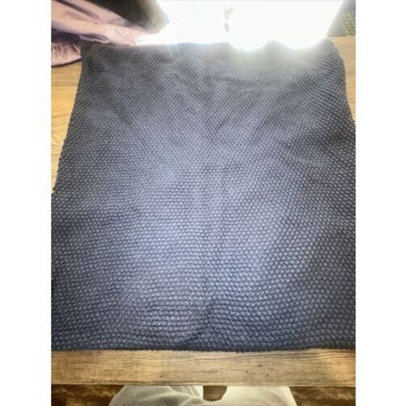 INK+IVY Casual Acrylic Knitted Euro Pillow Cover With Indigo Finish 26in X 26in. - Picture 2 of 4